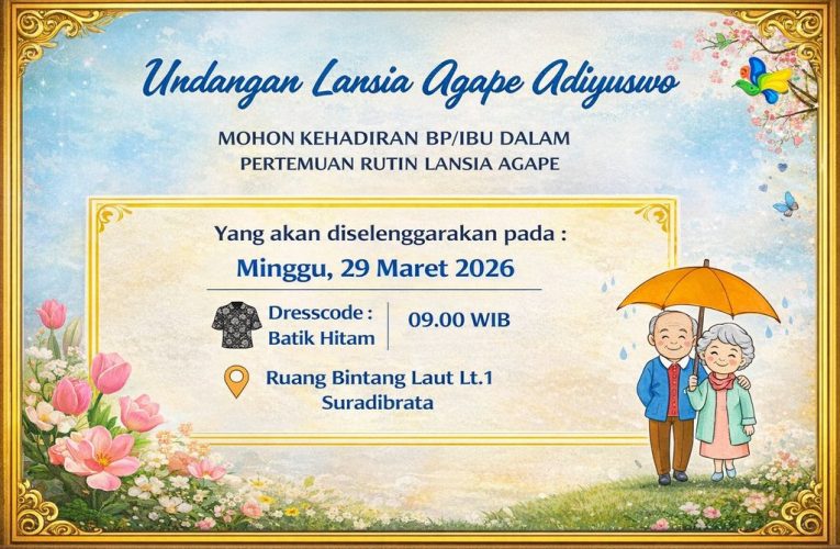 Pertemuan Lansia Agape 29 Maret 2026
