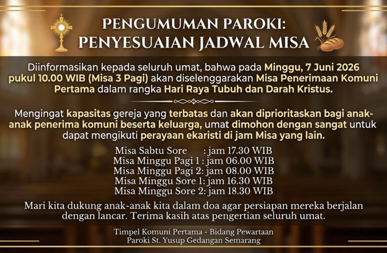 Perubahan Jam Misa